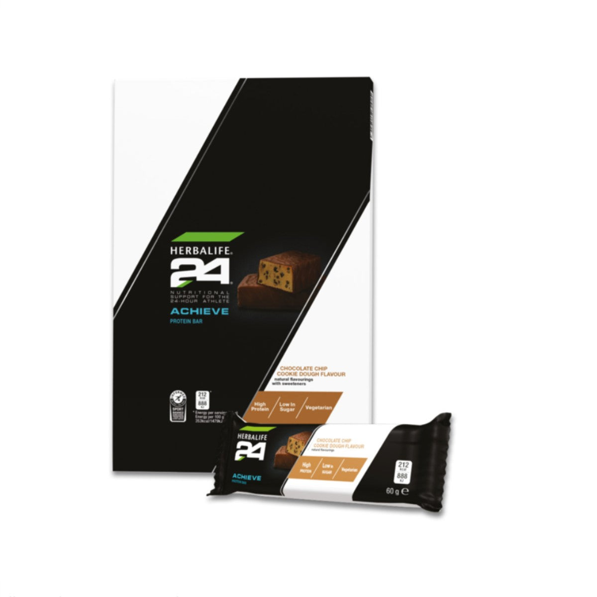 H24 Achieve Protein Bar – Chocolate Chip Cookie Dough (6 x 60 g)
